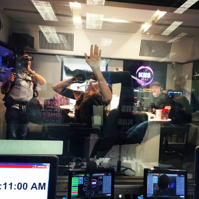 Bree_Robertson_Kyle_and_Jackie_O_show_KIIS_FM_contortion